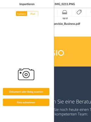 Dokumente über Kamera importieren