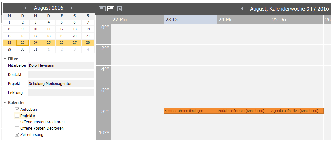 Scopevisio-Aufgabenkalender