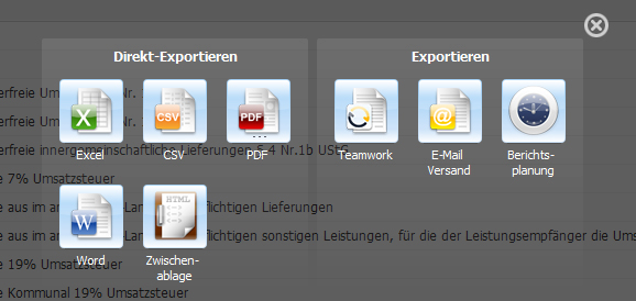 Exportfunktionen