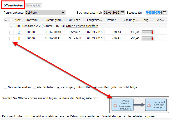 Lastschriften